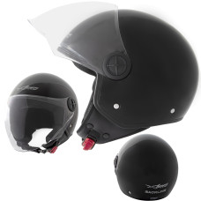 Casco Jet Scooter Moto Quad Omologato ECE 22 06 Visiera Sonicmoto Nero