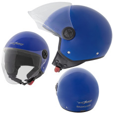 Casco Jet Scooter Moto Quad Omologato ECE 22 06 Visiera Sonicmoto Blu
