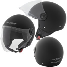 Casco Jet Scooter Moto Quad Omologato ECE 22 06 Visiera Sonicmoto Opaco Nero 