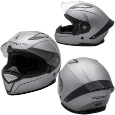 Casco Integrale Moto Scooter Visierino Anti Graffio Touring Argento