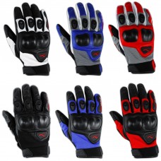 Guanto Moto Pelle Tessuto Protezione Nocche Corto Estivo Offroad Cross