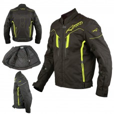 Giacca Moto Tessuto Alta Visibilità Sport Protezioni CE Ventilata Fluo