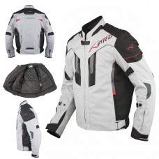 Giacca Moto Tessuto Sport Protezioni CE Riflettente Ventilata Grigio