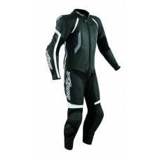 Tuta Pelle Pista Moto Protezioni CE Omologate Inserti Titanio Intera A-Pro Nero