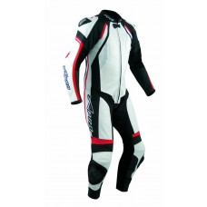 Tuta Pelle Pista Moto Protezioni CE Omologate Inserti Titanio Intera A-Pro Rosso
