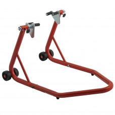 Cavalletto Alza Moto Anteriore a Forca Regolabile Solleva 4 Ruote Rosso
