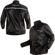 Rain-Jacket-Motorbike-Over-Coat-Motorcycle-Scooter-Warterproof-Lined-Black-Composit