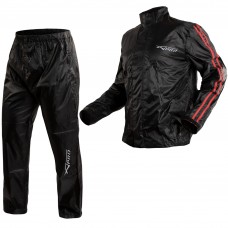 Waterproof-Trousers-Jacket-Rainproof-High-Visibility-Scooter-Moto-Red-A-PRO-Composit
