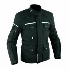 Giacca Tessuto Moto Impermeabile Imbottitura Termica Sfoderabile Touring Nero