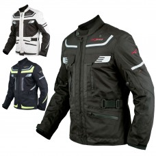 Giacca Moto Scooter Tessuto Protezioni CE Impermeabile Riflettente