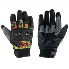 Guanto Pelle Tessuto Tecnico Traspirante Estivo Moto Motocross Verde