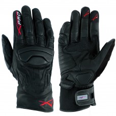 Guanto Sportivo Moto Touring Pelle Enduro Motard Motociclismo Nero