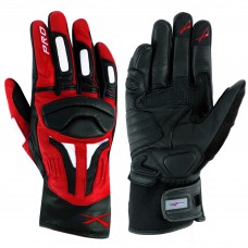 Guanto Sportivo Moto Touring Pelle Enduro Motard Motociclismo Rosso