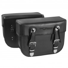 Custom Borse Bisacce Laterali Moto Universali Chopper Bobber Biker Nero