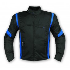 Giacca Moto Tessuto Cordura Manica Staccabile Racing Sport Touring Blu