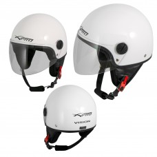 Casco Jet Demi Scooter Moto Omologato ECE 22  Visiera Antigraffio Bianco