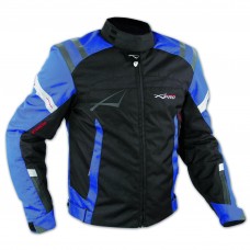 Giacca Sport Touring Tessuto Moto Cordura CE Protezioni Sfoderabile Blu