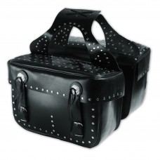 Bisacce Borse Sotto Sella Saddle bag Chopper Custom con Borchie Nero