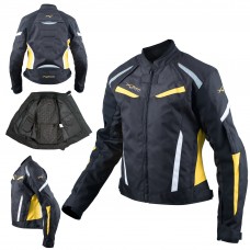Moto Giacca Donna Sport Impermeabile Tessuto Riflettente Fluo