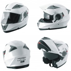 Casco Modulare Apribile Moto Touring Sport Visiera Parasole Bianco