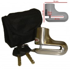 Lucchetto Blocca Disco Antifurto Moto Scooter Perno Acciaio con Chiave Cromo