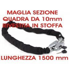 Lucchetto Catena Acciaio 1,5mt diametro 10 mm Moto Bici Scoter