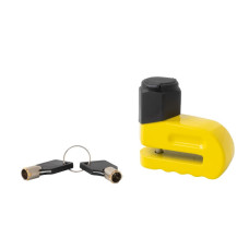 Bloccadisco Antifurto con Perno in Acciaio per Moto e Scooter con Chiave, Giallo