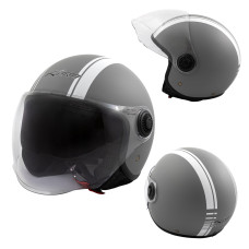 Jet Helmet Medley A-Pro Moto mat gray white Sonicmotoshop Composit