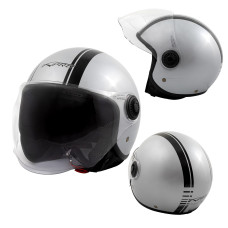 Jet Helmet Medley A-Pro Moto silver black Sonicmotoshop  A-pro Composit