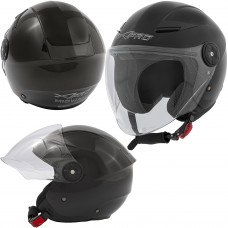 MIDWAYBLAC - Casco jet in policarbonato Visiera Lunga Nero