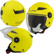 MIDWAYFLUO - Casco jet in policarbonato Visiera Lunga Fluo