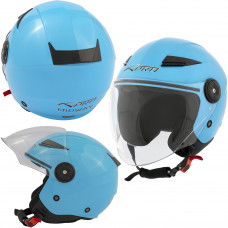 MIDWAYLIBL - Casco jet in policarbonato Visiera Lunga Azzurro