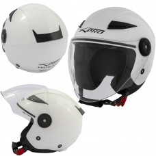 MIDWAYWHITE - Casco jet in policarbonato Visiera Lunga Bianco