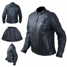 Giacca Pelle Donna Moto Protezioni CE Fodera Termica Removibile