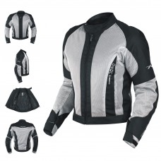Giacca Giubbino Mesh Traforato Traspirante Tessuto Tecnico Moto Sport Grigio