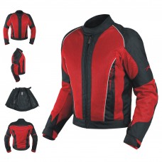 Giacca Giubbino Mesh Traforato Traspirante Tessuto Tecnico Moto Sport Rosso