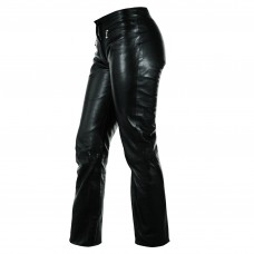 Pantaloni Pelle Vitello Donna Morbido Vita Bassa Jeans Moto Custom Lady