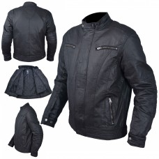 Giacca Moto Scooter Tessuto Protezioni Fodera Termica Removibile Nero