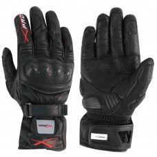 Guanto Sport Moto Pelle Corto Foderato Protezioni Imbottito Racing Sportivo Nero