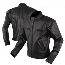 Giacca Custom Naked Vintage Moto Giubbino Pelle Foderata Tasche per Protezioni