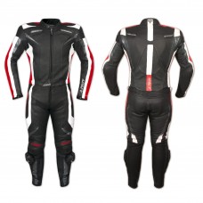 Tuta Pelle Moto Racing Pista Sport 2 Pezzi Divisibile Spezzato Prese Aria Rosso