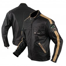 Giacca Pelle Moto Naked Custom Protezioni Omologate CE Rinforzo Schiena Bianco