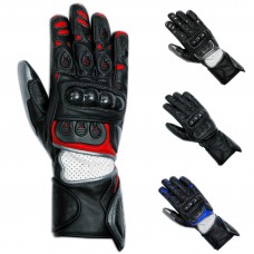 Guanto Pelle Moto Traspirante Pista Sportivo Prese Aria Estivo Racing