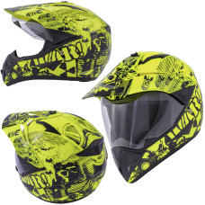 SLINGSHOT - Casco con visiera fuoristrada cross Fluo Composit