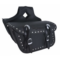 Borsa Bisacce Moto Customo Chopper Borchie Cromate Nero Saddle Bags