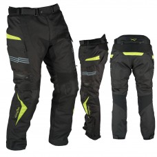 Pantaloni Impermeabile Moto Termica Estraibile Strisce Riflettenti Fluo