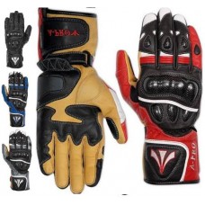 Guanto Sportivo Pista Sport Moto Tecnico Protezioni Carbonio Professionale Pelle