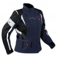 Lady Giacca Moto Donna Impermeabile Termica Sfoderabile Protezioni CE Blu
