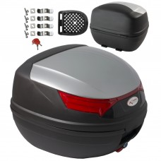 Bauletto Moto Scooter Baule Valigia Rigida Universale Top Case Argento