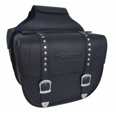 Coppia Borse Laterali Saddle bag Bisacce Rigide Moto Chopper Custom Nero